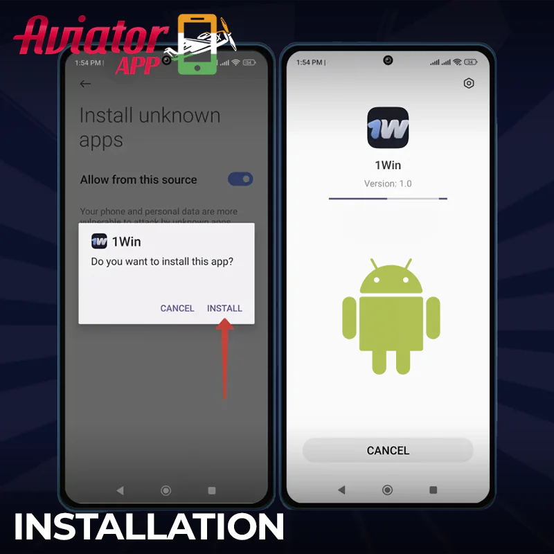 Aviator App Installation process on Android